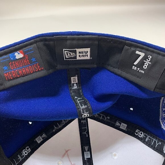 Toronto Blue Jays MLB Blue White New Era 40th Season Patch Fitted Hat Mens 7 3/8 - Picture 6 of 6